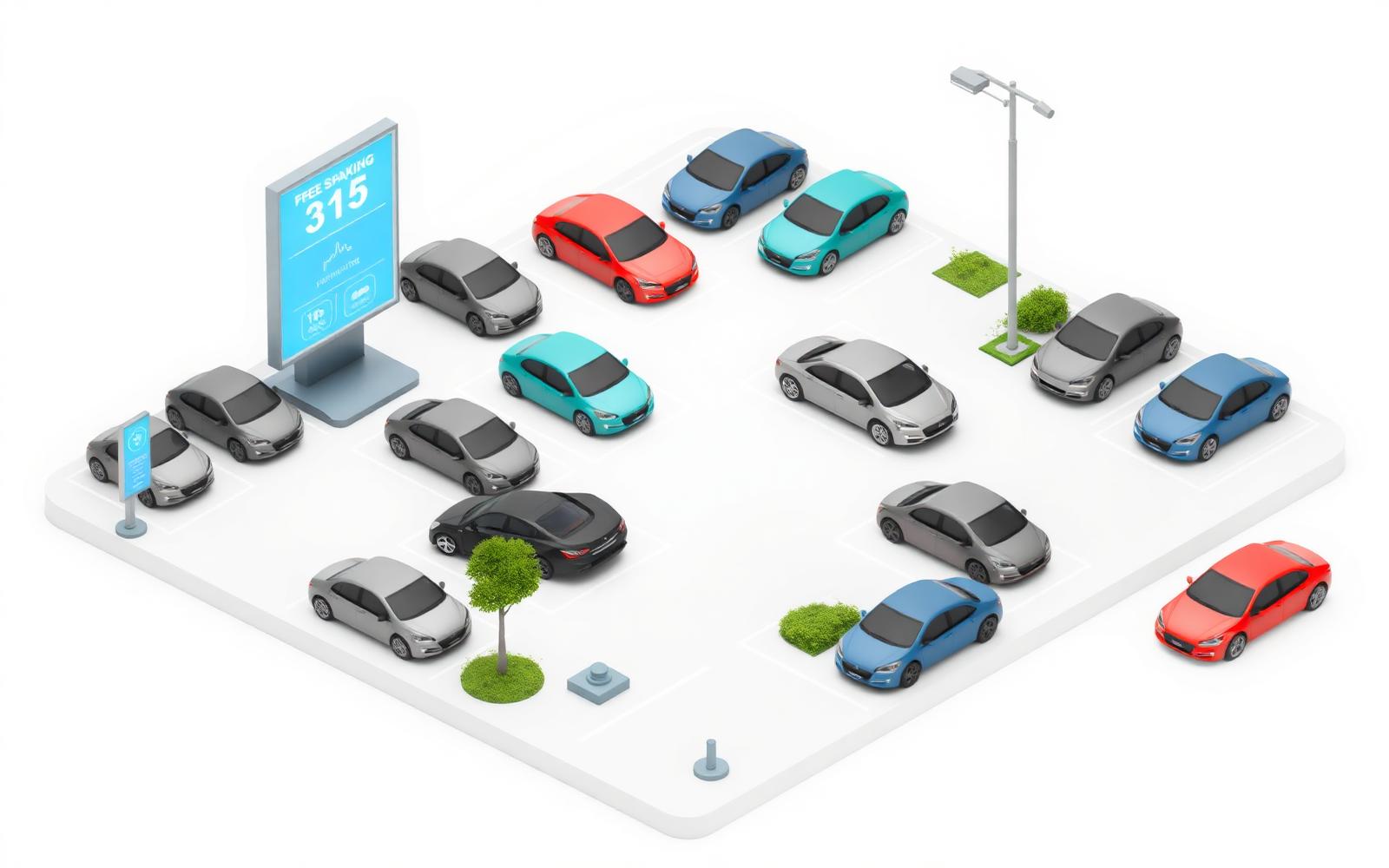 Parkplatz und Parkleitsystem