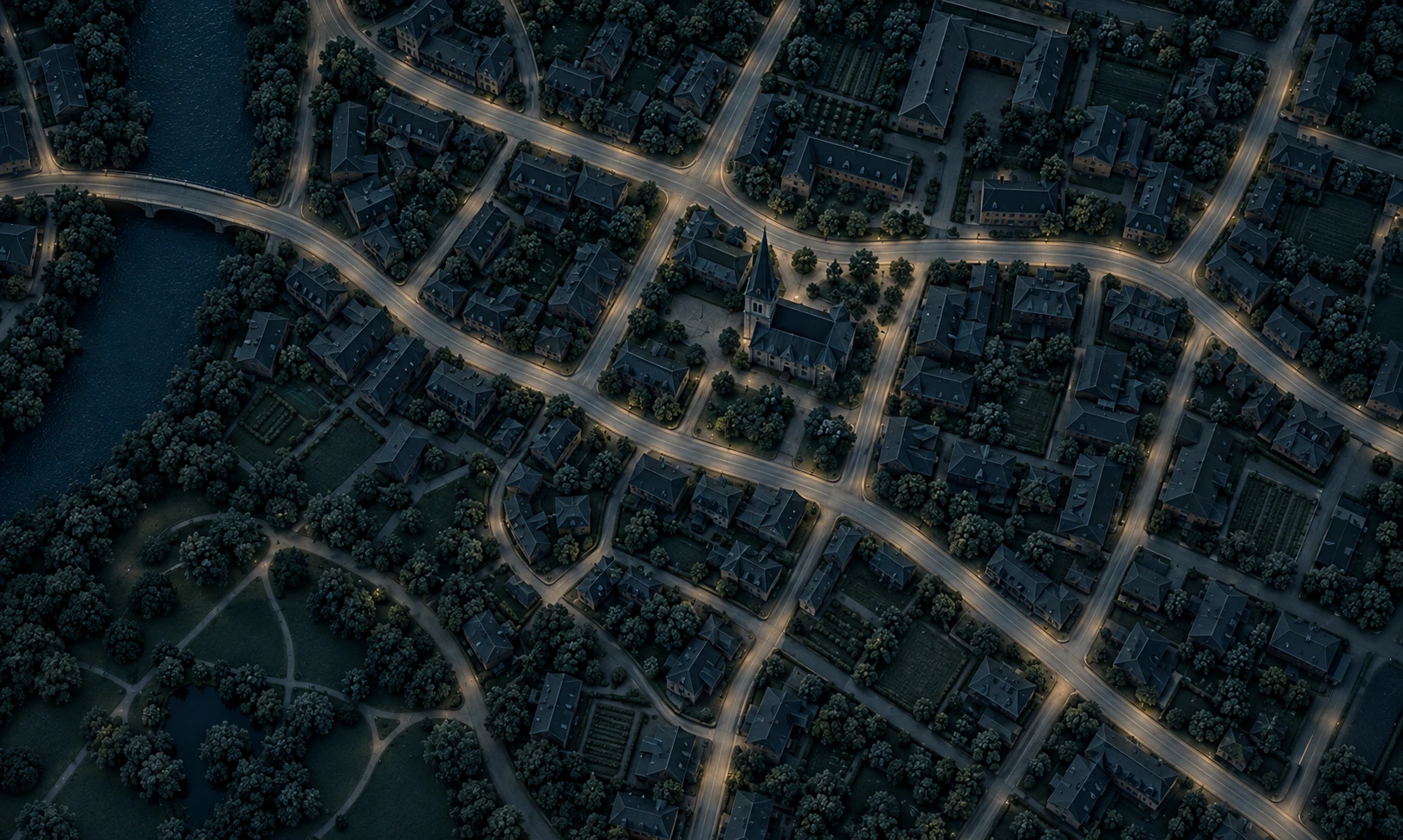 Vernetzte Straßenbeleuchtung in einer Stadt
